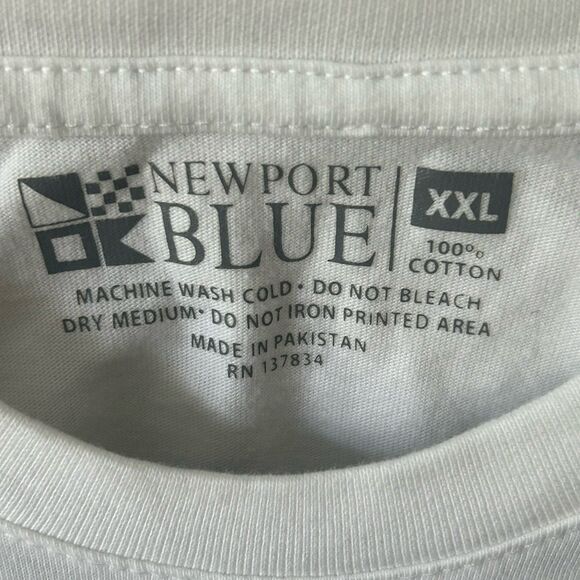 New Port Blue T-Shirt Men’s Size XXL Color White Graphic Tee - Picture 4 of 9